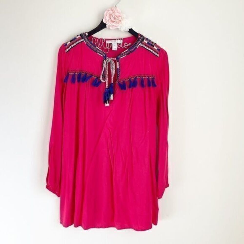 Forever21 embroidered red long tunic